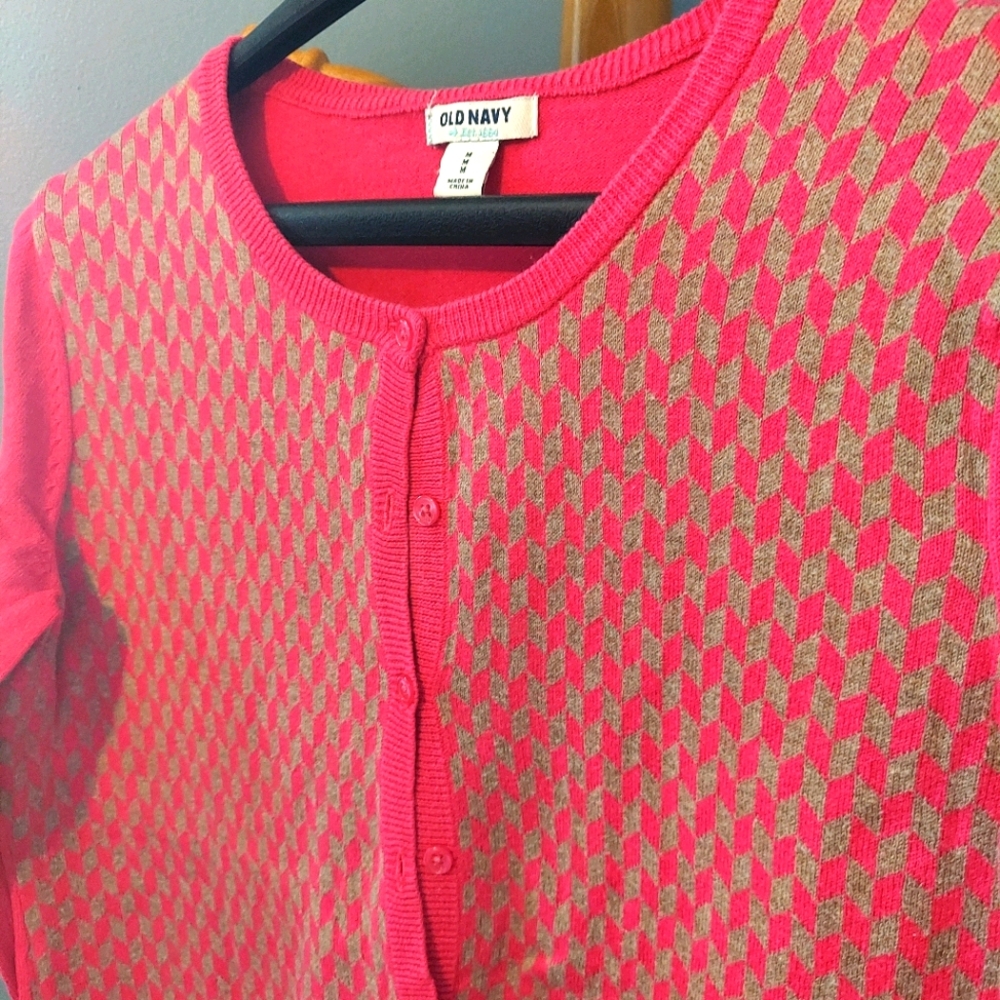 Old Navy Argyle Cardigan
